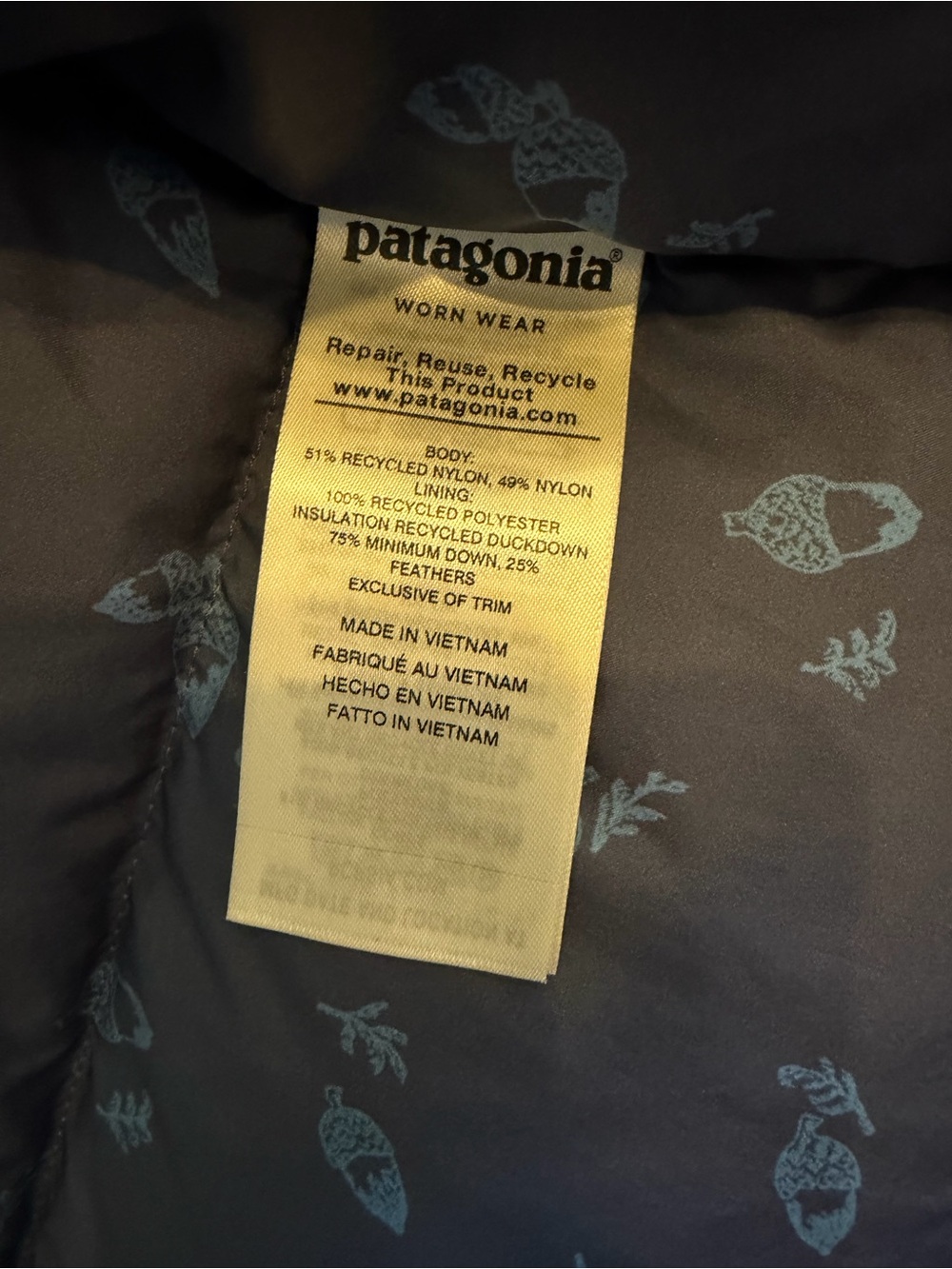 Patagonia Bivy Hooded Vest Womens XL Down Puffer Sisu Brown Outdoor Hiking Zip - Picture 11 of 11